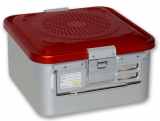 Sterilizační kazeta s filtrem, malá, 285x280x150 mm, červená