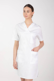 Dámské zdravotnické šaty M-076F, bílá