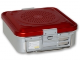 Sterilizační kazeta s filtrem, malá, 285x280x100 mm, červená