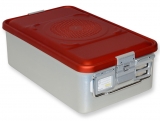 Sterilizační kazeta s filtrem, střední, 465x280x150 mm, červená
