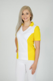-10% Dámské tričko střih princes různé barevné kombinace, bílá + bledě žlutá, L 