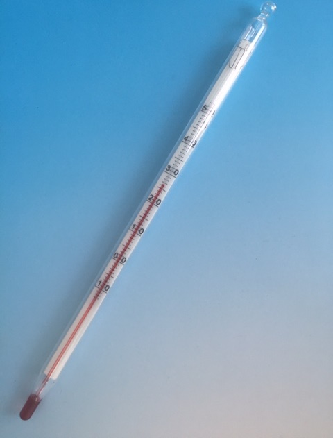 Laboratorní teploměr -10 až +150°C, délka 340 mm