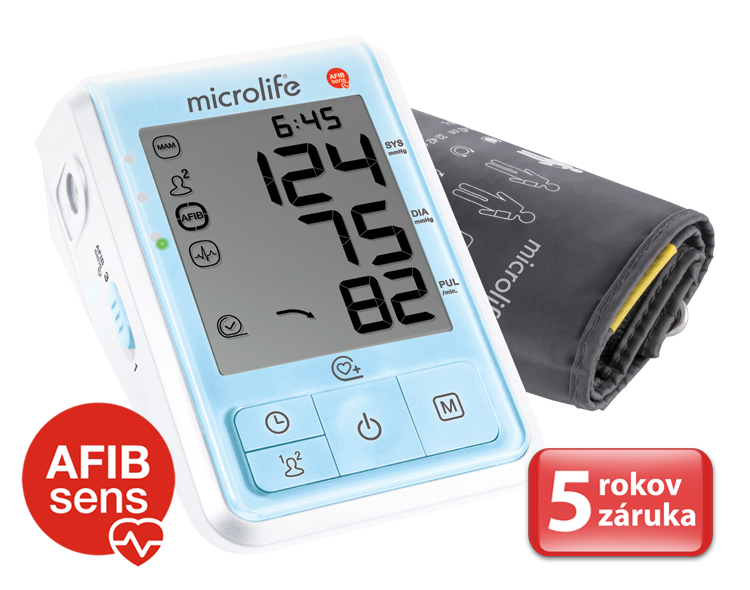 Microlife BP B6 Favourite Afib tlakoměr na rameno modrý + adaptér 