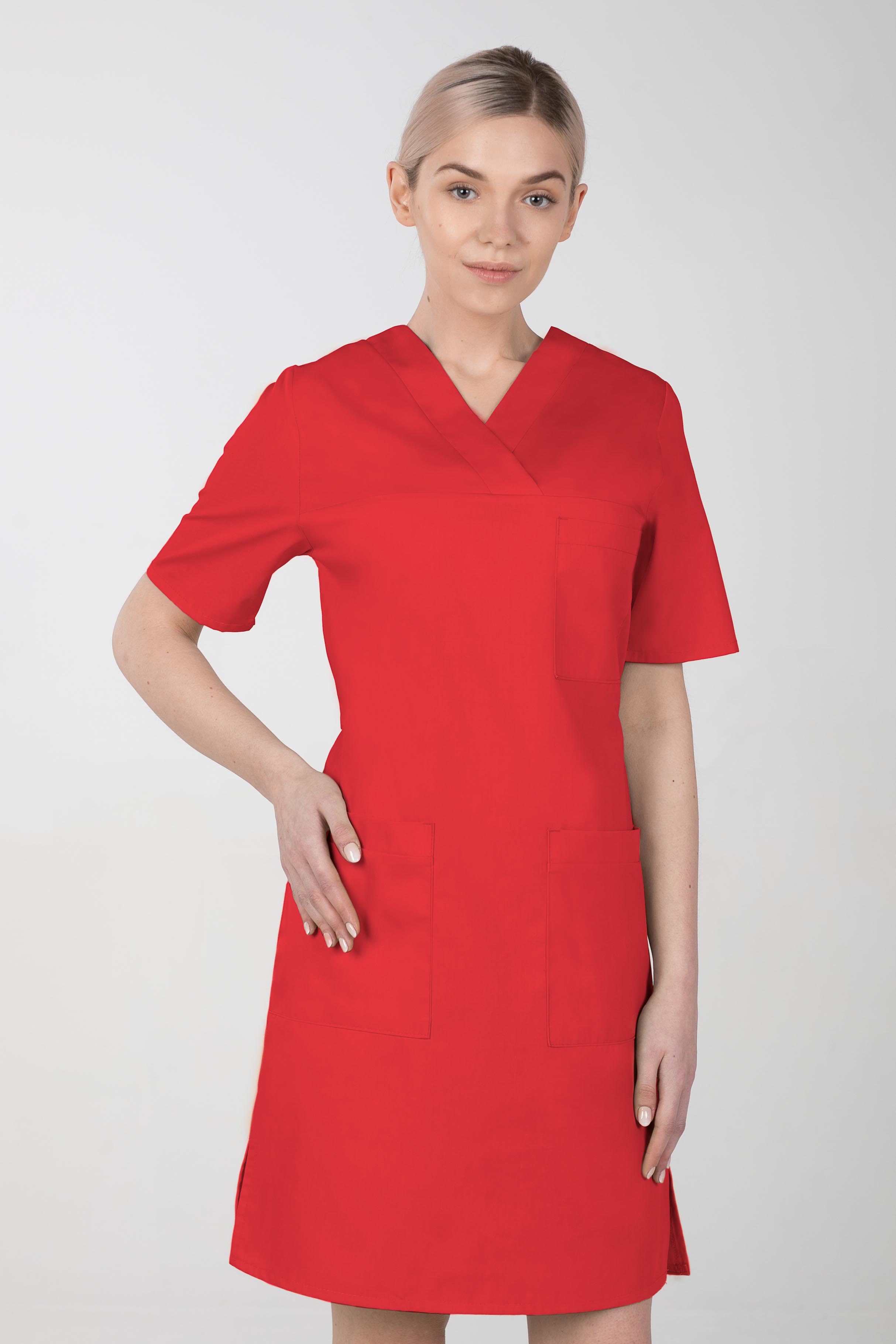 Dámské zdravotnické šaty M-076F, červená