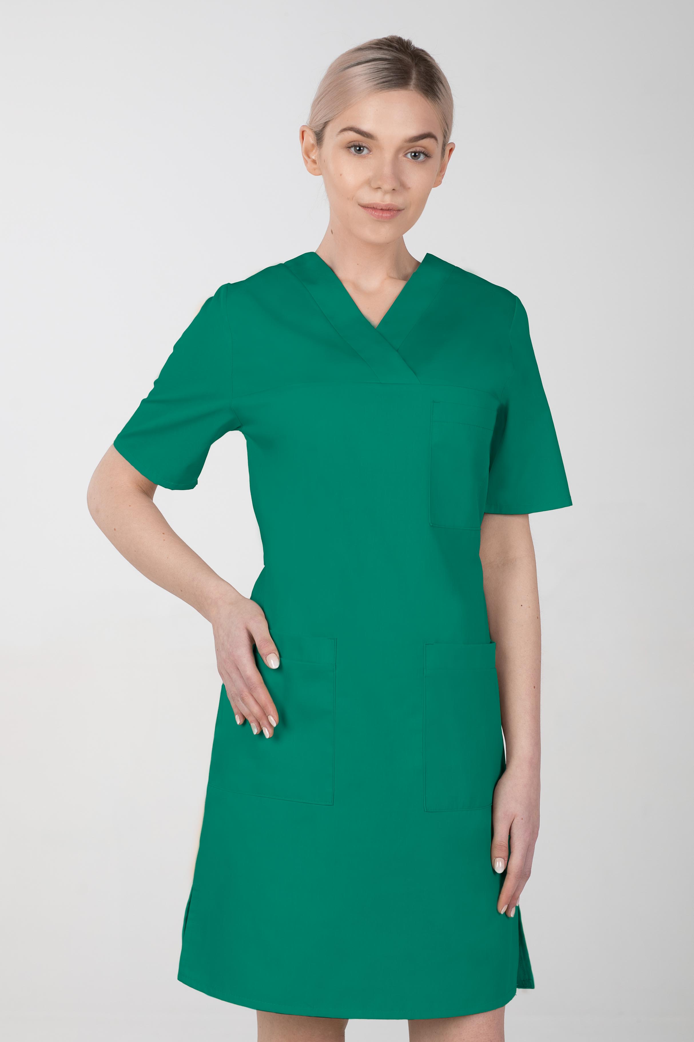 Dámské zdravotnické šaty M-076F, zelená