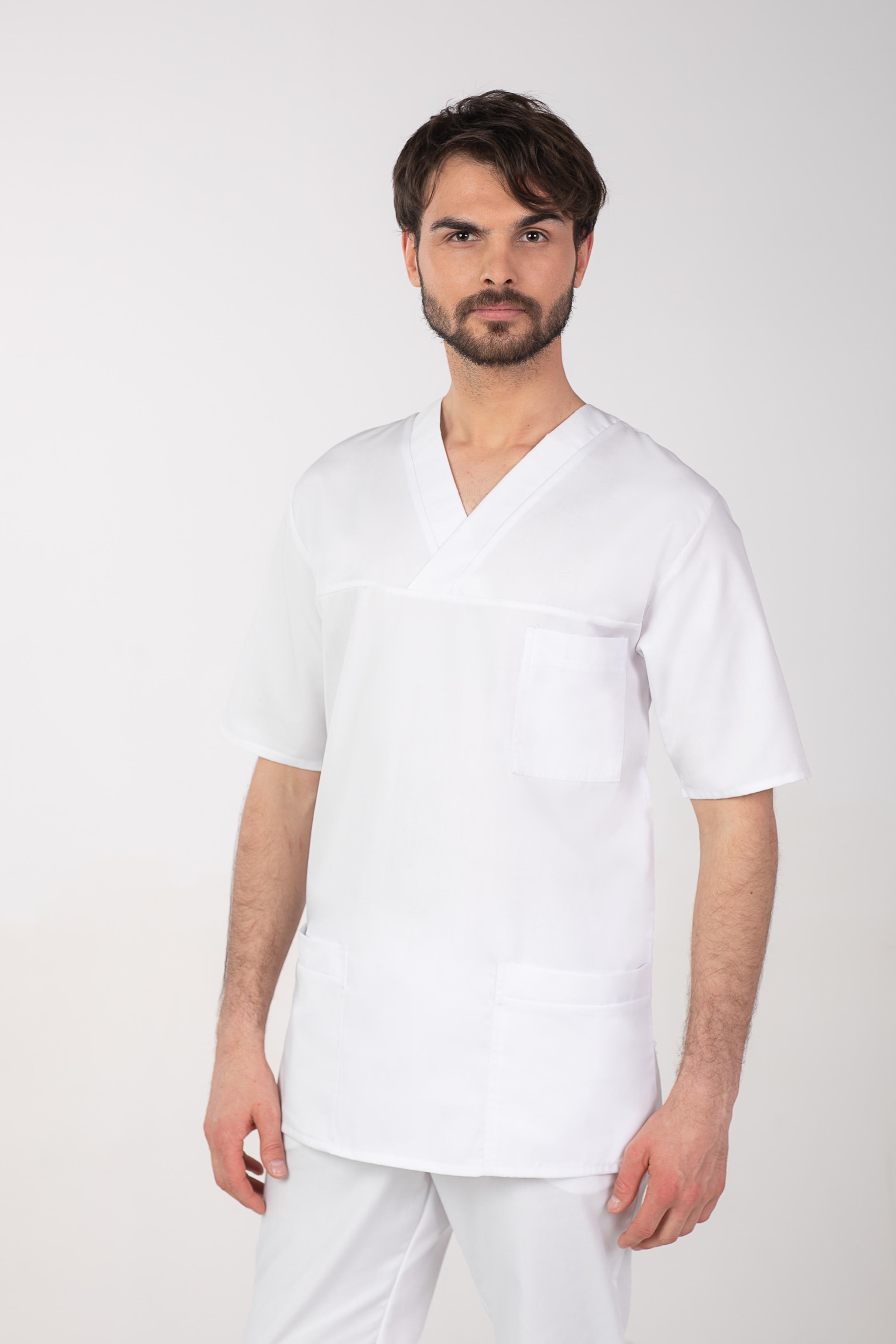 Pánská barevná zdravotnická košile M-074C, bílá