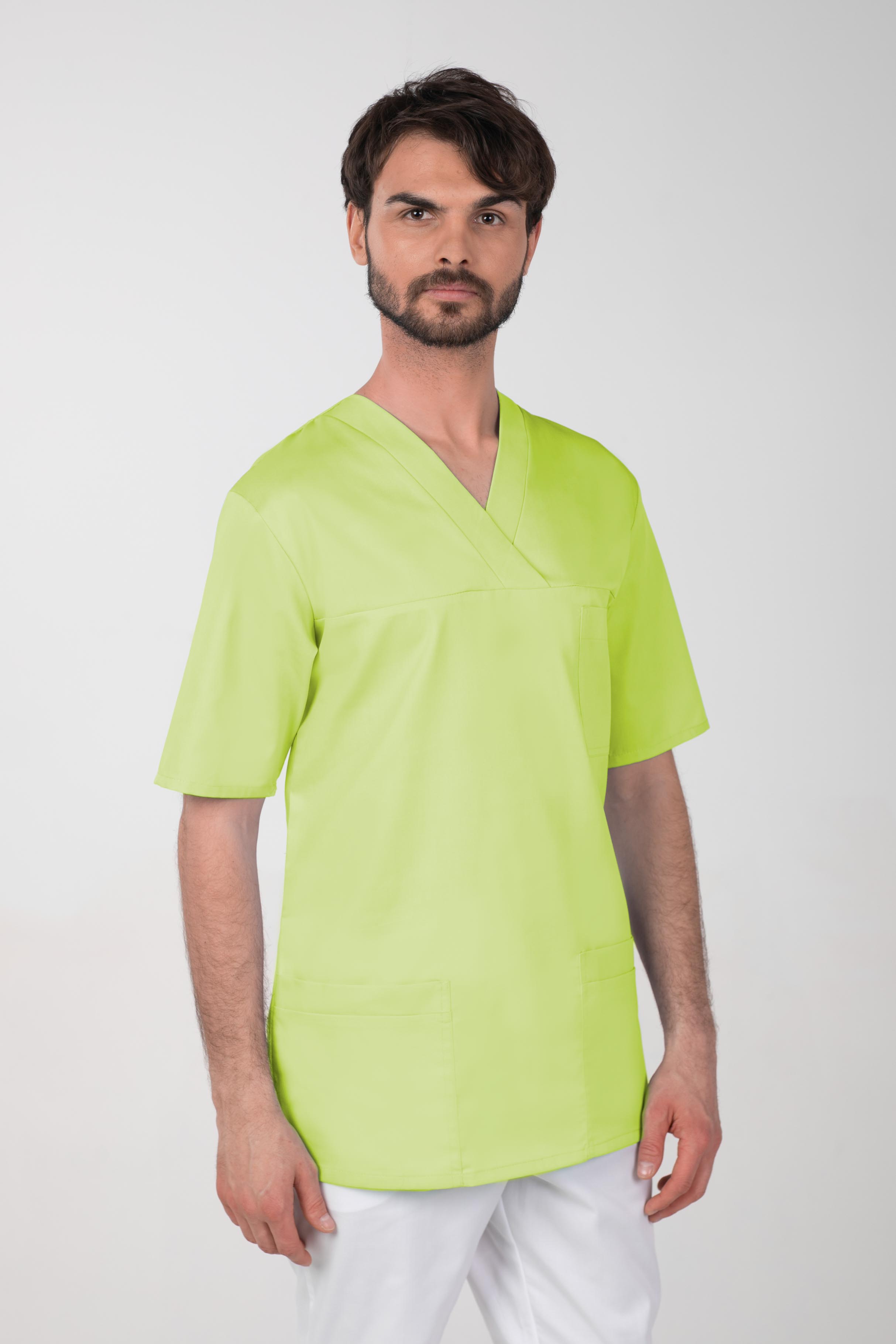 Pánská barevná zdravotnická košile M-074C, limetková