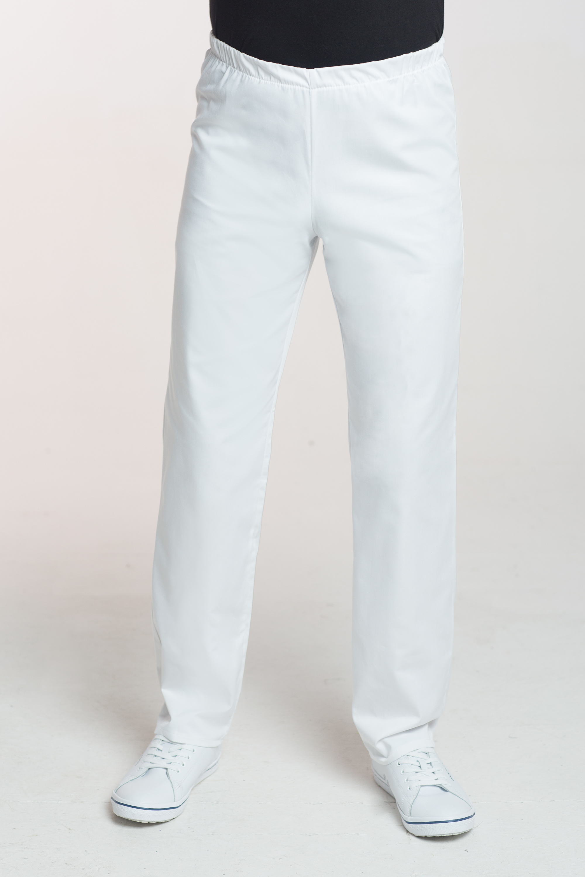 Pánské zdravotnické kalhoty v pase do gumy M-075C, bílá