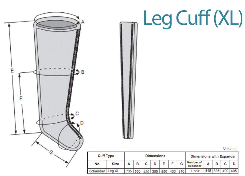 Návlek na nohu XL - 6 komor pro Lymfodrenážní přístroj DOCTOR LIFE MK400L