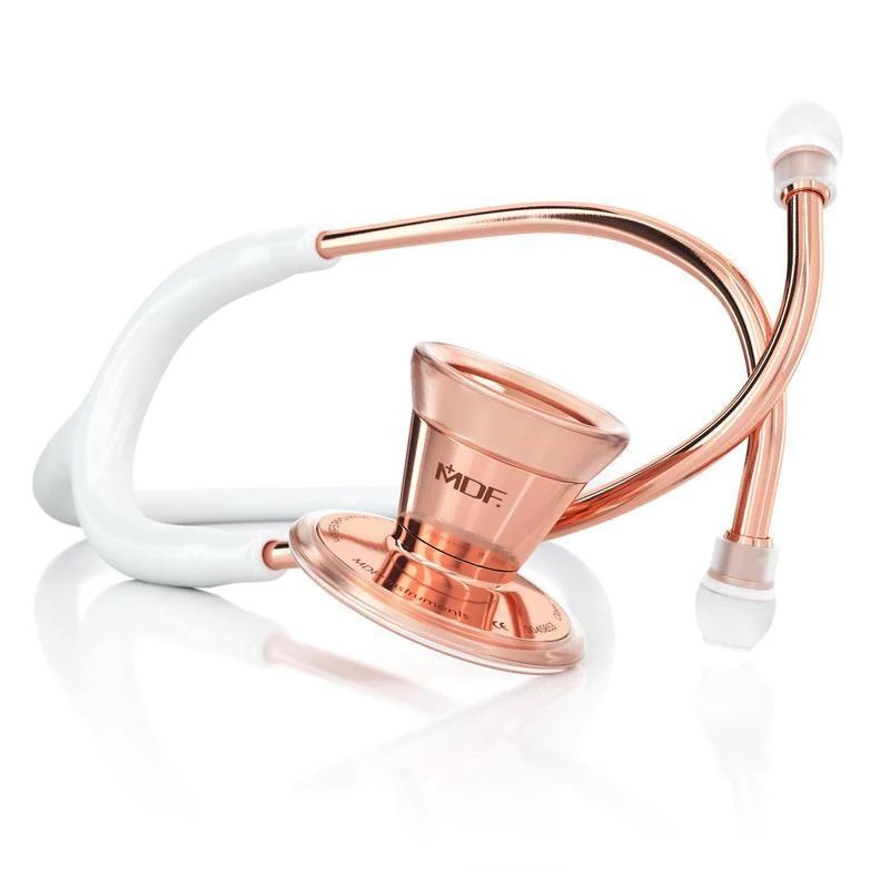 MDF 797 ProCardial® Stainless Steel Cardiology Stethoscope - White/ Rose Gold