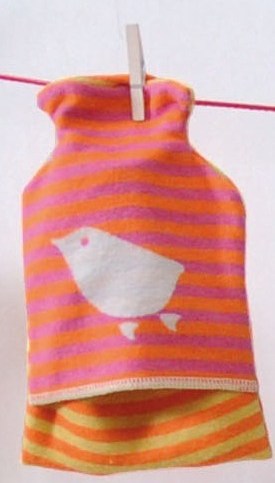Dětský termofor s ptáčkem, oranžovo-fialový, David Fussenegger