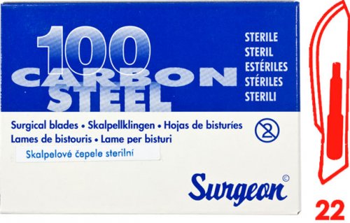 Čepelka SURGEON č.22 -BAL. (100ks)