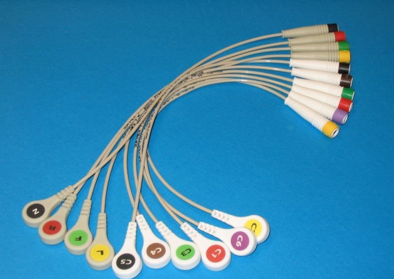 EKG kabel PD-H-3 18 cm do monitoru s koncovkou C1, C2, C3, C4, C5, C6, R, L, F,
