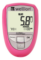 Glukometr Wellion LUNA Duo s funkcí měření cholesterolu, růžová barva
