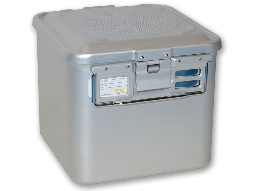 Sterilizační kazeta s filtrem, malá, 285x280x260 mm, šedá