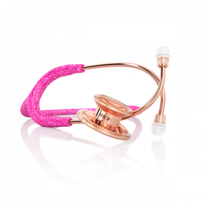 MDF 777 MD One® Fairy Pink Glitter Rose Gold Stethoscope - Limited Edition MPrin