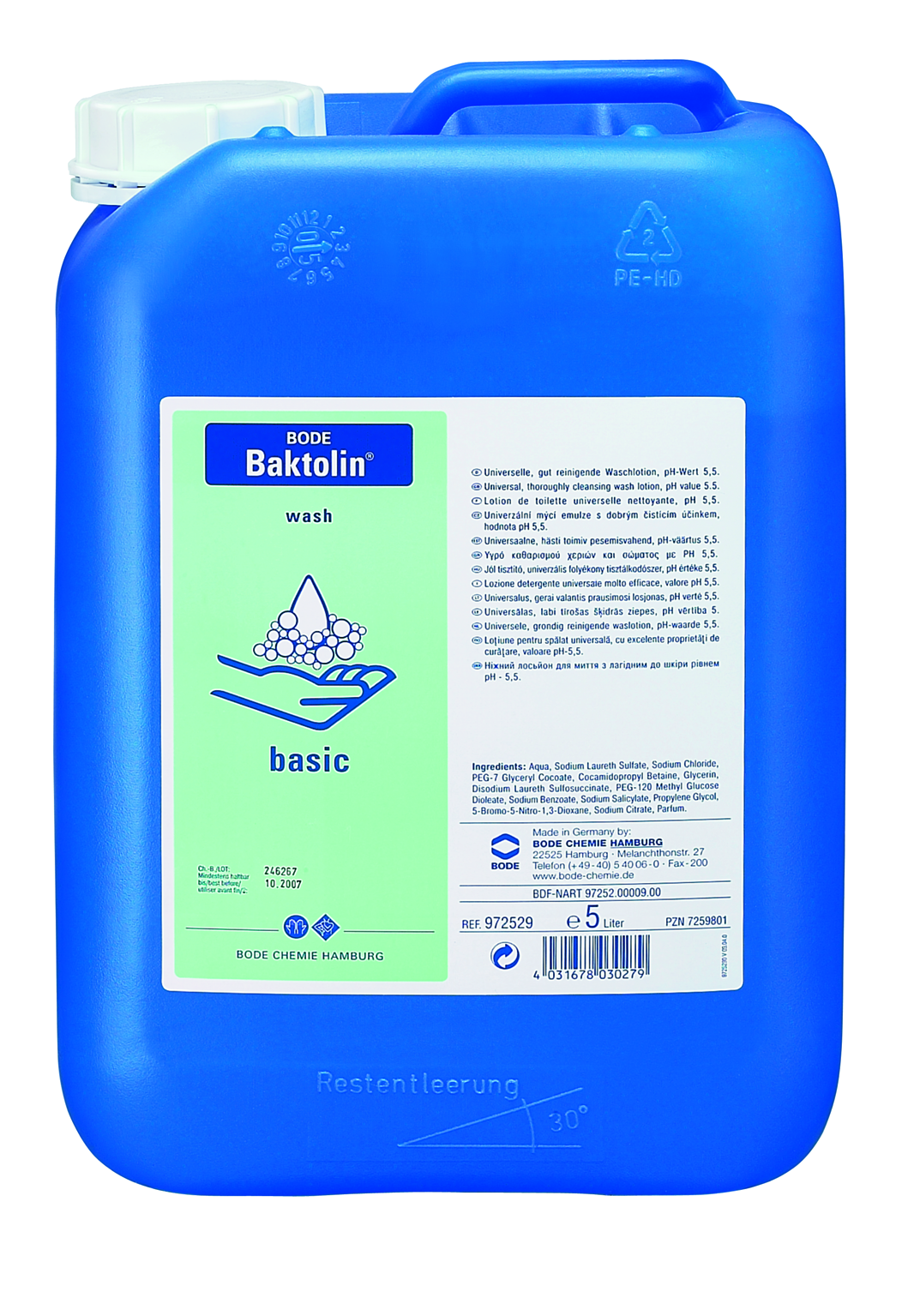 Baktolin® basic, 5 l - Standardní mycí emulze na umytí rukou a těla